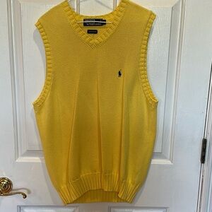 Polo byRalph Lauren Bright Yellow V-Neck Knit Sweater Vest with logo